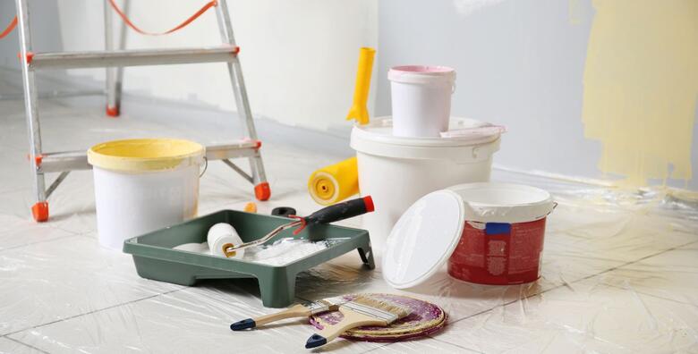Bojanje zidova i stropova do 100 m2 - nikad jednostavnije uz boju <br>po izboru i uključenu zaštitu namještaja i poda - iskoristivo na 10 lokacija