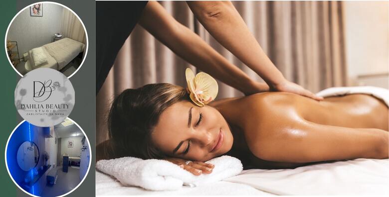 Opuštanje uz masažu cijelog tijela koja potiče cirkulaciju i limfnu<br> drenažu te smanjuje stres i umor u Dahlia Beauty studio