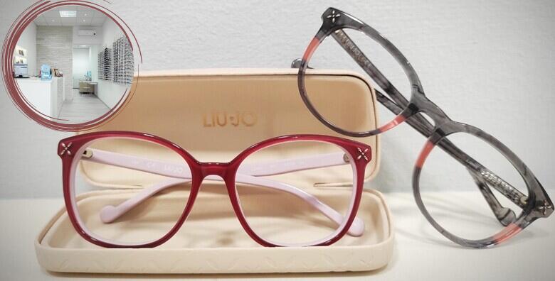 Kompletne dioptrijske brendirane naočale uz stakla sa višestrukim<br> zaštitnim slojevima i GRATIS pregled vida u optici MIBO